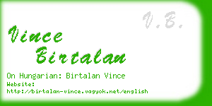 vince birtalan business card